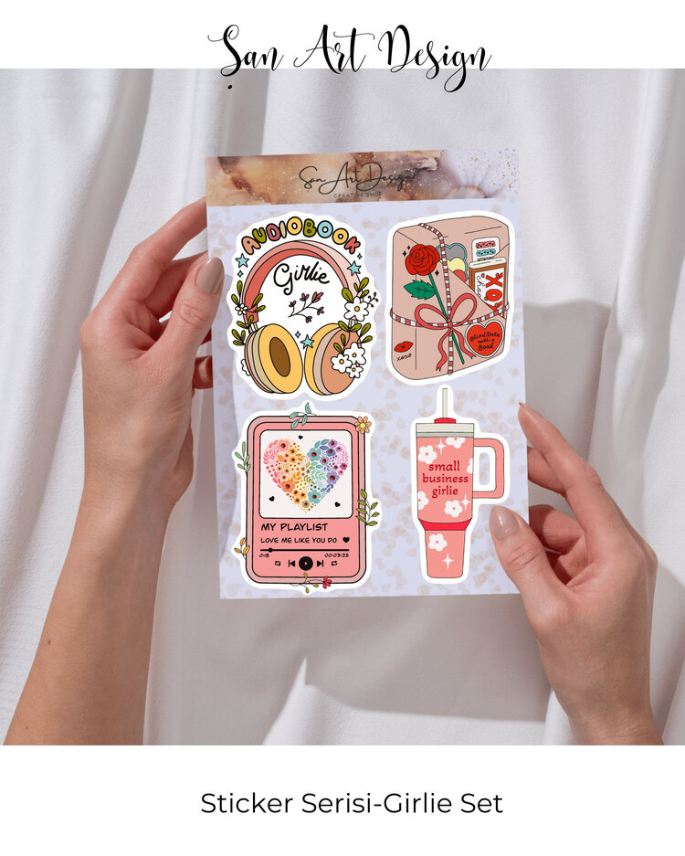 Holografik Parlak Sticker Seti