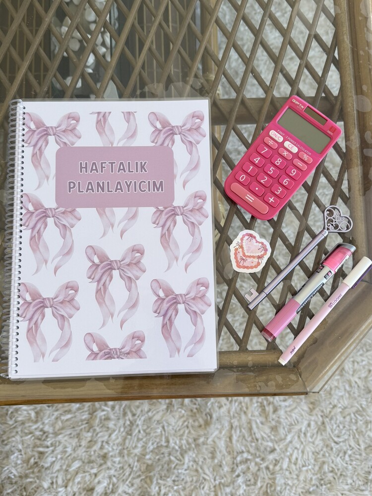 DEFTER  BASKI - HAFTALIK PLANLAYICI KURDELA TEMALI DEFTER 54SYF