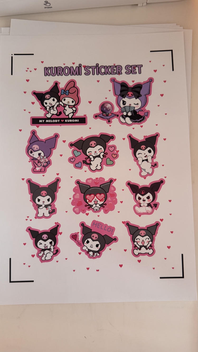 OZEL TASARIM STICKER SHEET 2li set A5 boyut 1 sayfa