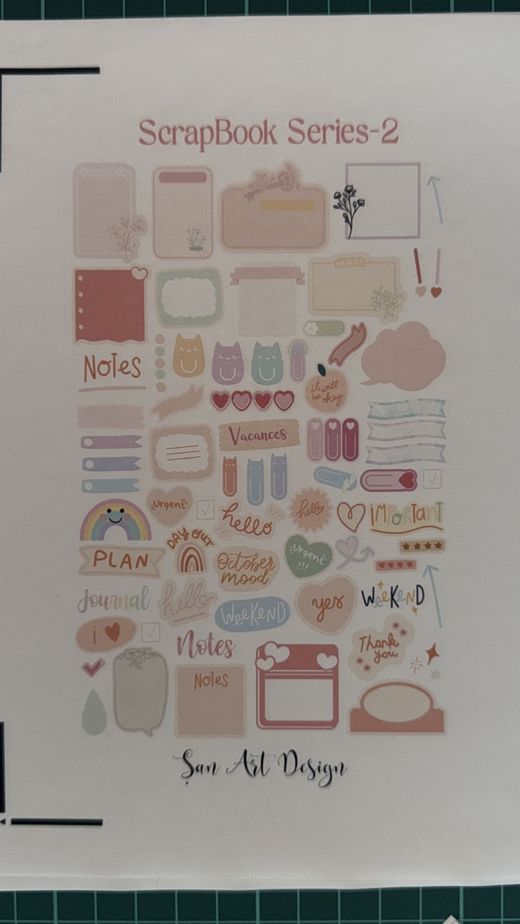 Scrapbook Bullet Journal 6 lı Sticker Set 