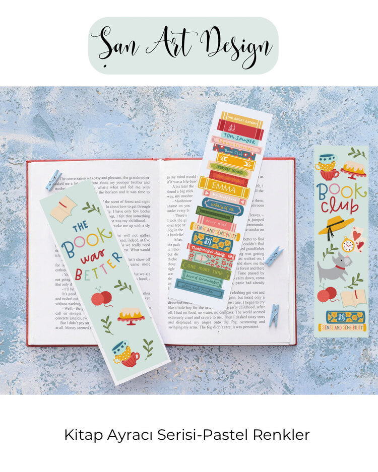 Pastel Kitap Ayracı üçlü set