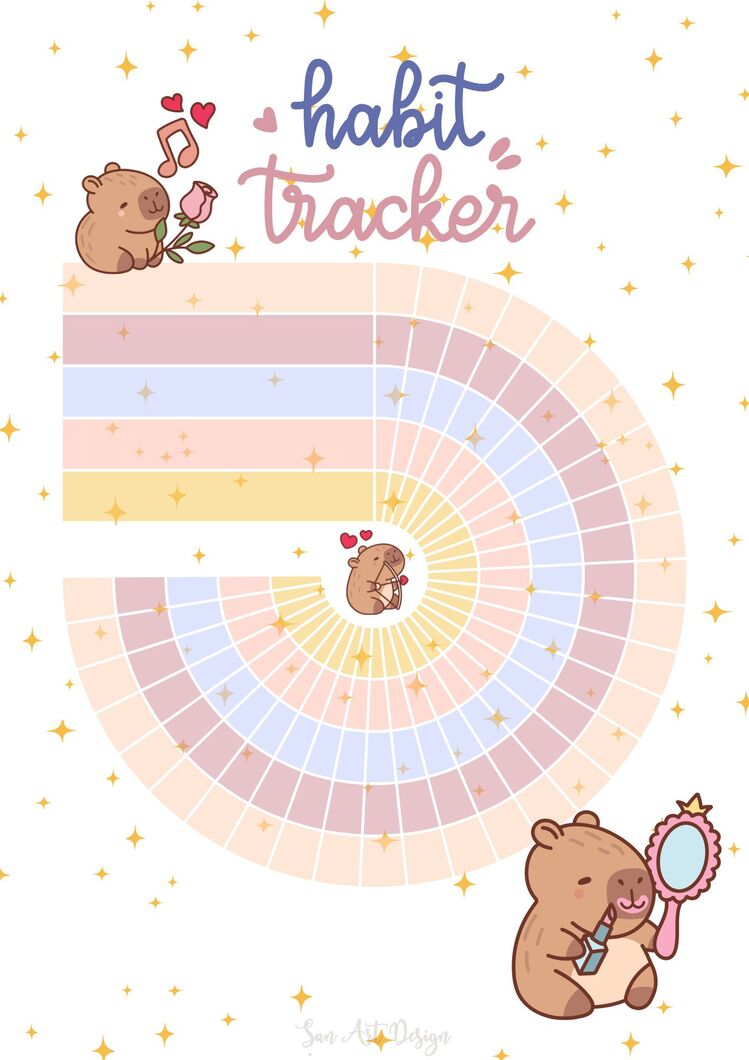 KAPIBARA OKUMA GUNLUGU PEMBE TEMA + Kapibara Sticker Set