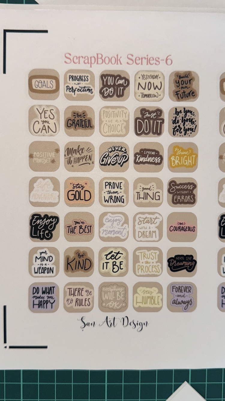 Scrapbook Bullet Journal 6 lı Sticker Set 