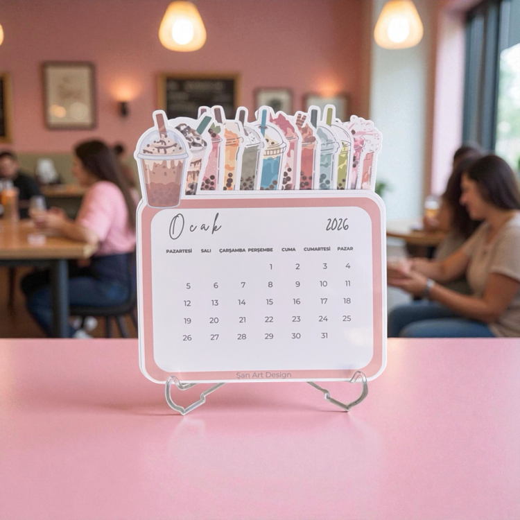 Bubble Tea Masa Takvimi Akrilik stand