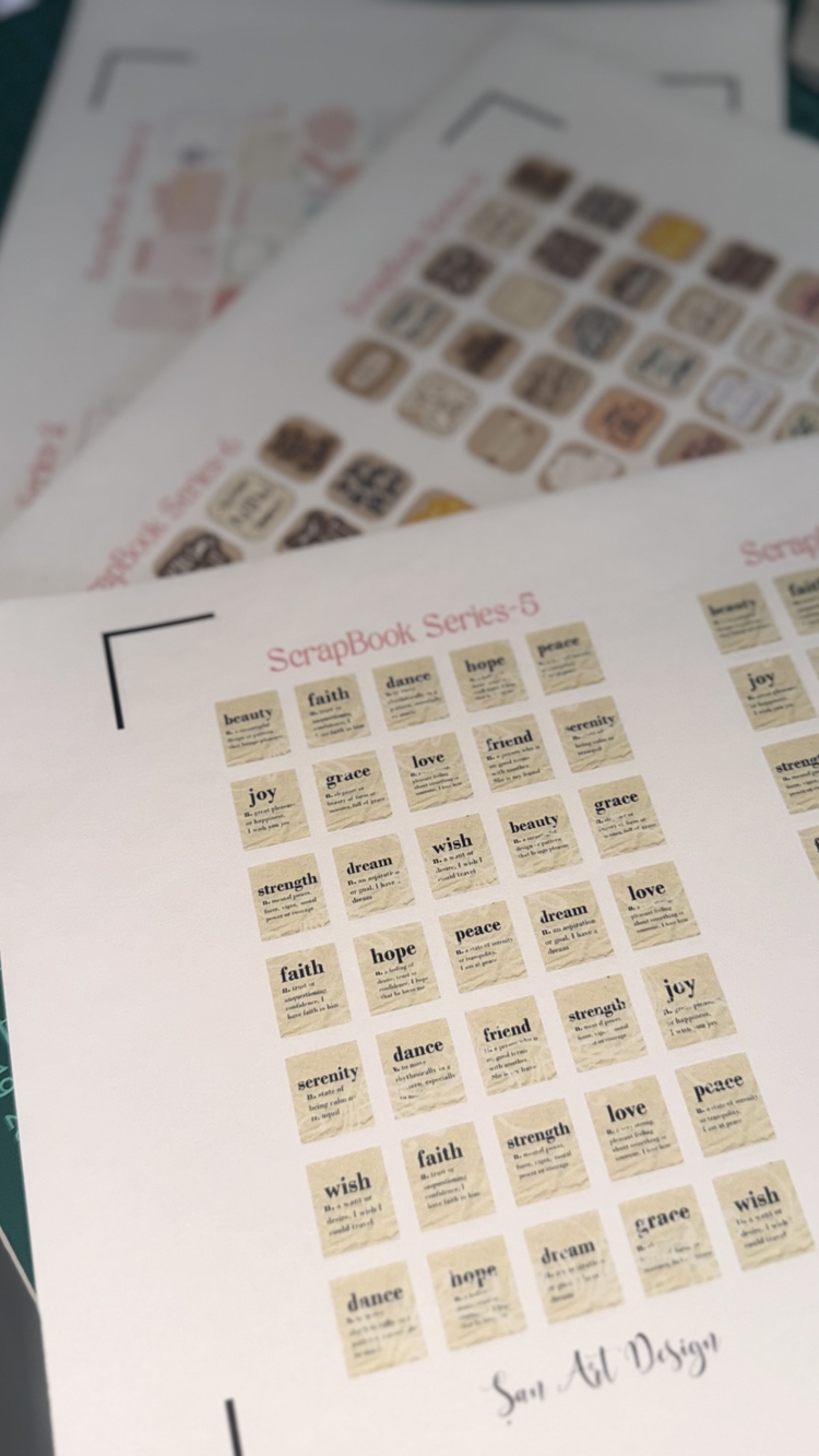 Scrapbook Bullet Journal 6 lı Sticker Set 