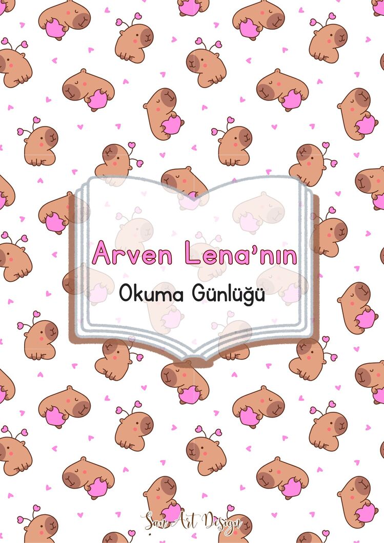 KAPIBARA OKUMA GUNLUGU PEMBE TEMA + Kapibara Sticker Set