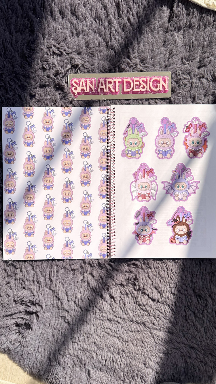 KUROMİ/LABUBU/STİTCH/KAPİBARA 1 ADET ÇİZGİLİ DEFTER