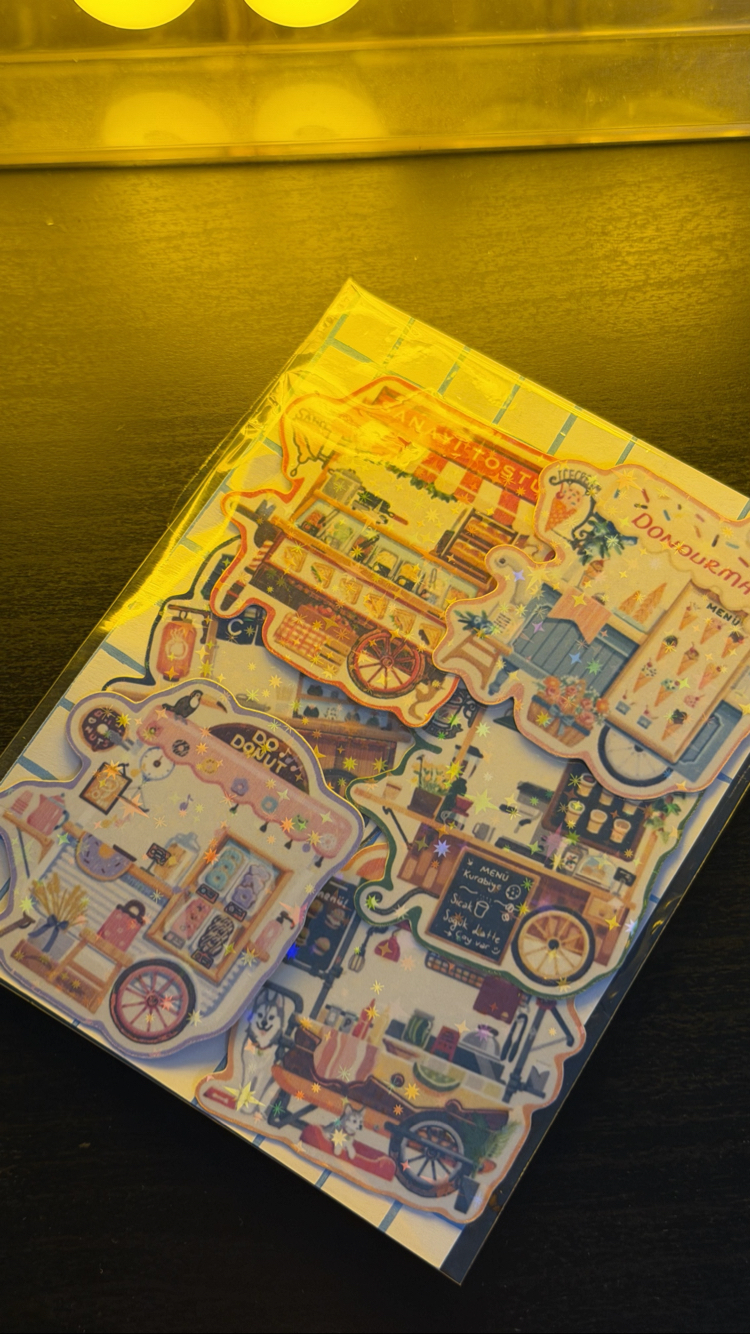 Seyyar Mekânlar Hologramlı 6li Sticker Set