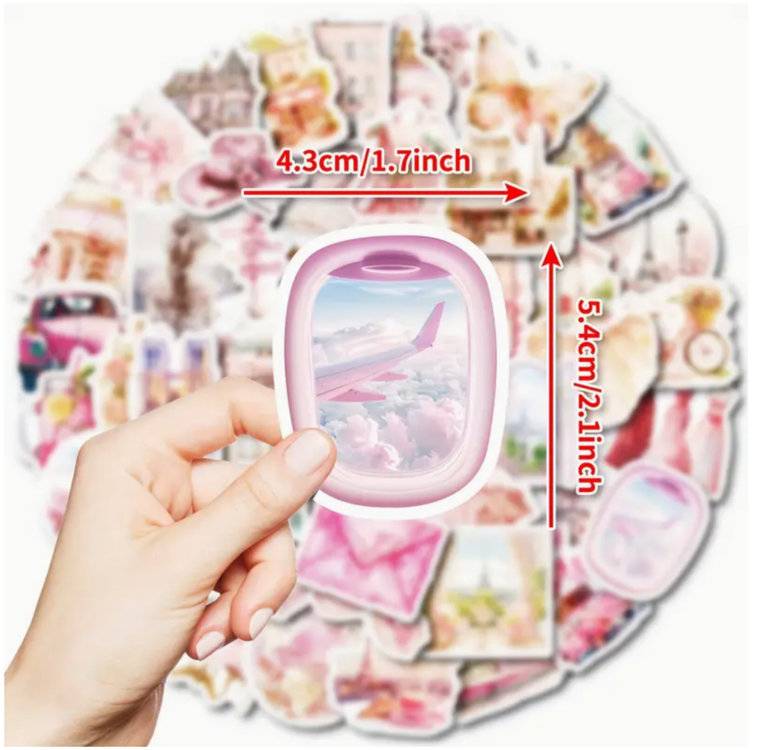PARİS TEMALI 50 ADET STİCKER SETİ