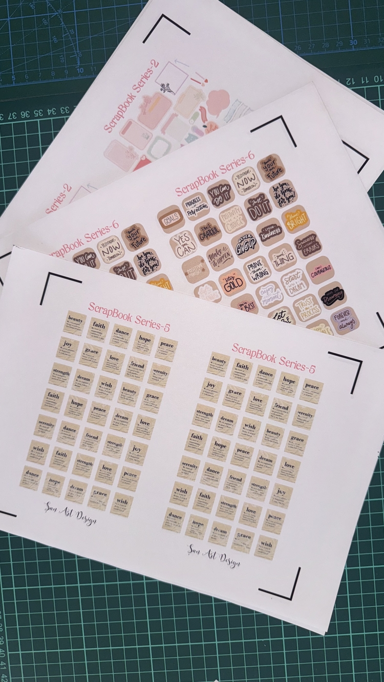 Scrapbook Bullet Journal 6 lı Sticker Set 