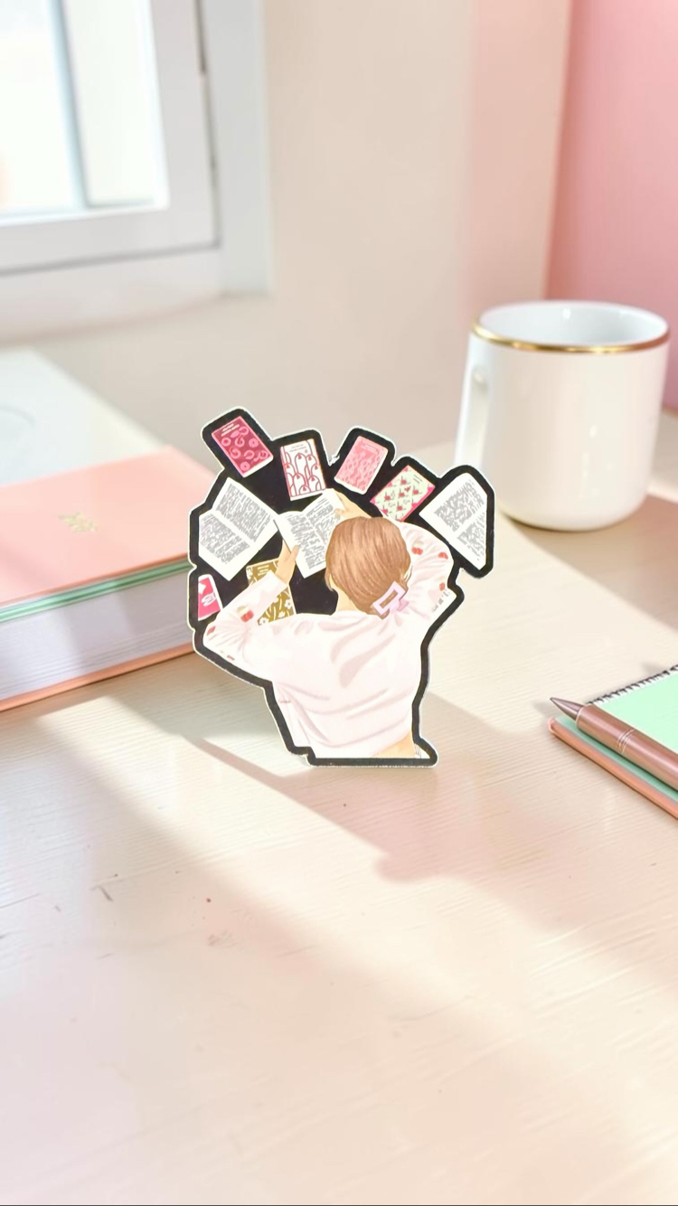 Bookish Girl Black - Parlak - Tekli