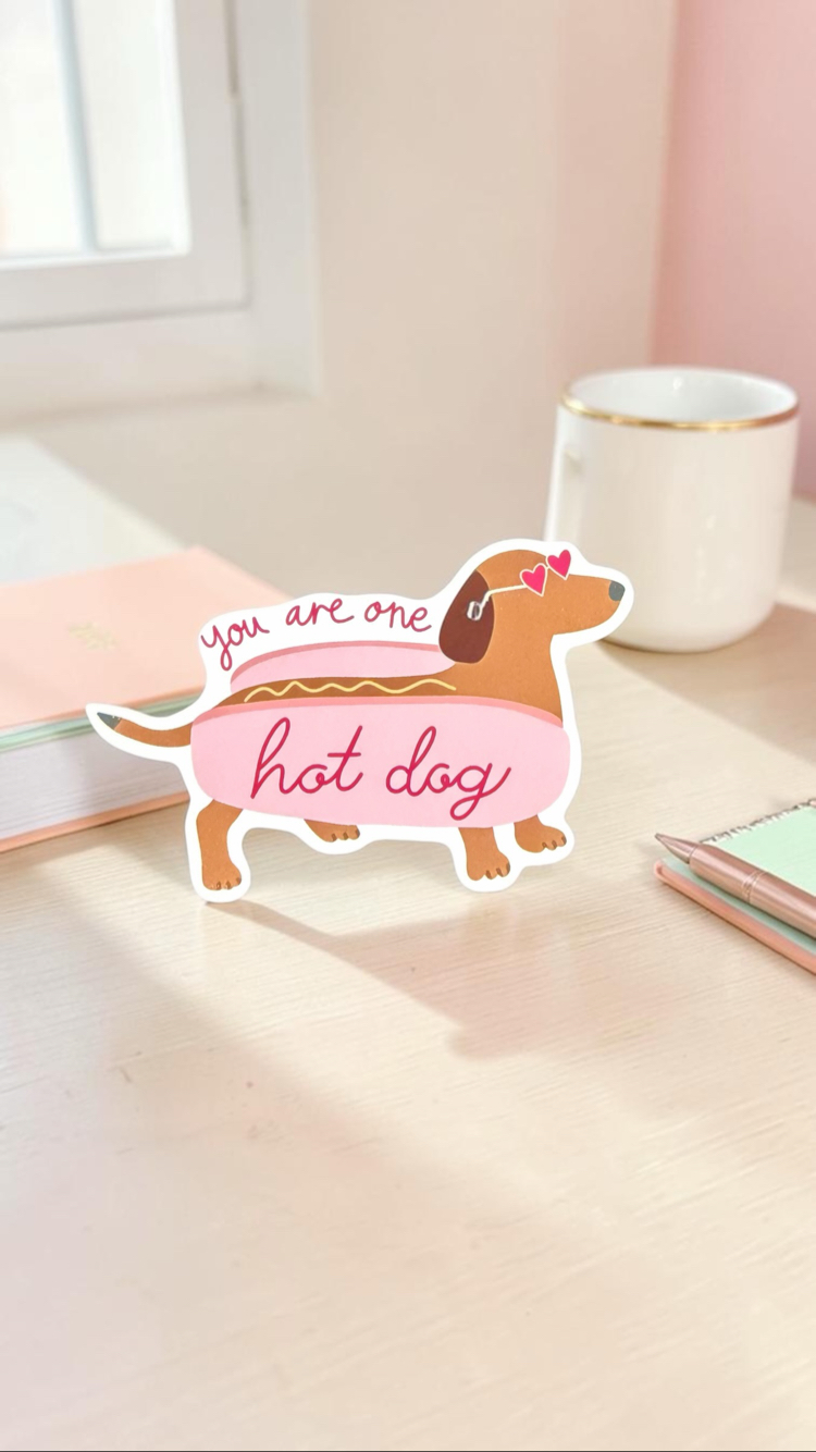 Hot Dog Sticker - Mat - Tekli