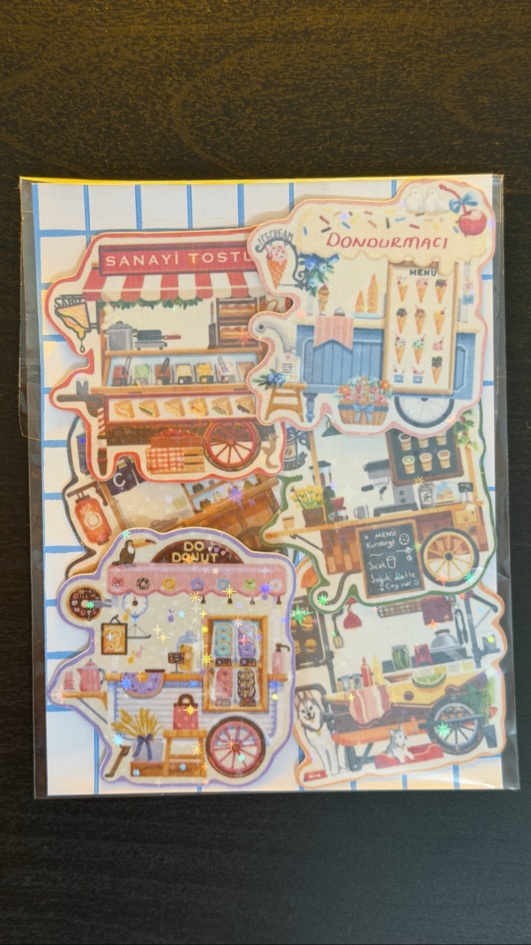 Seyyar Mekânlar Hologramlı 6li Sticker Set