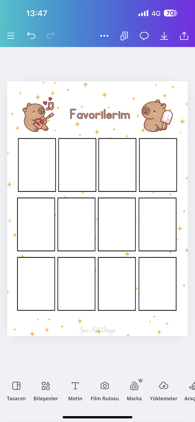 KAPIBARA OKUMA GUNLUGU TURUNCU TEMA + Kapibara Sticker Set