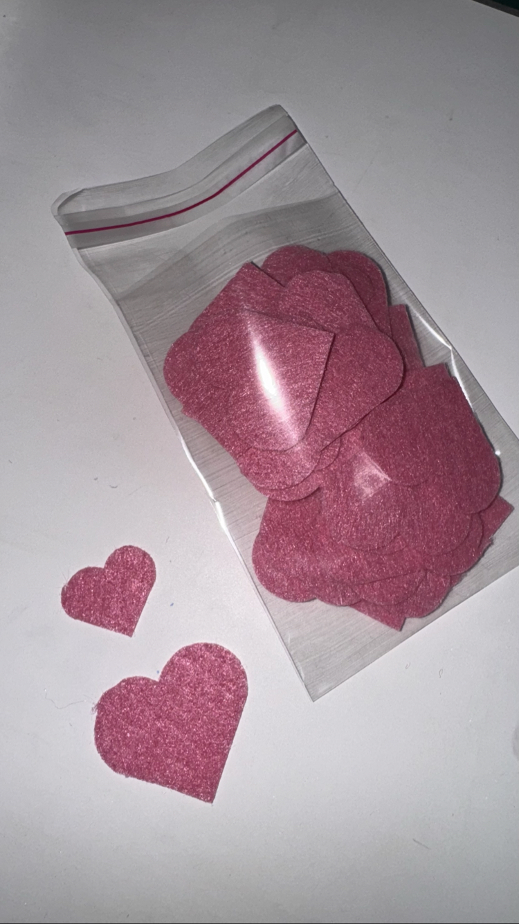 1 Paket 32adet 4cm Kalp KEÇE + 8mini kalp hediyeli
