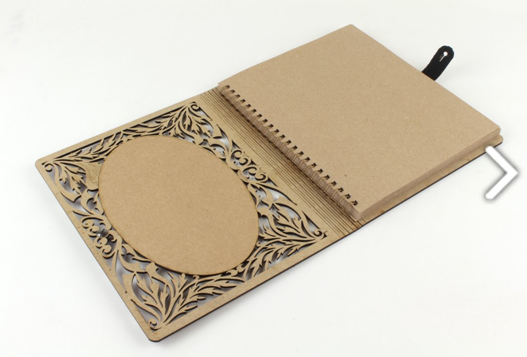 ahşap desenli akordiyon defter