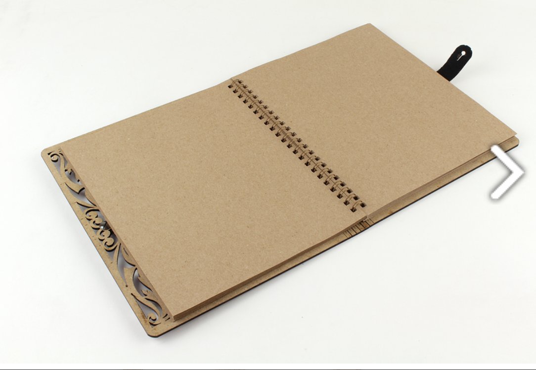 ahşap desenli akordiyon defter