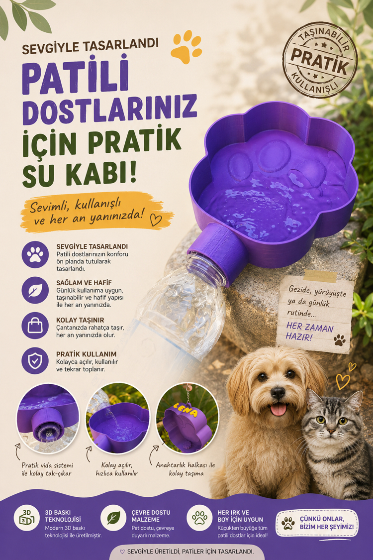 Su kabı (pet şişe uyumlu)