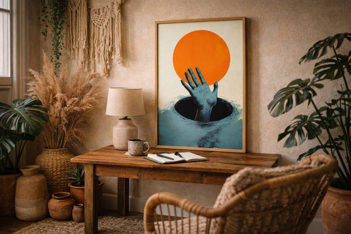 Toward the Light – El Figürlü Duvar Posteri | Dijital İndirme | Anında İndir