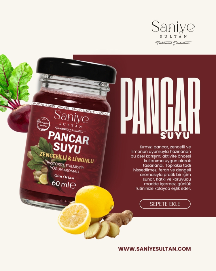Pancar Suyu 14 lü Paket (zencefil ve limonlu) Shot | 60 ml × 14 Günlük Kür