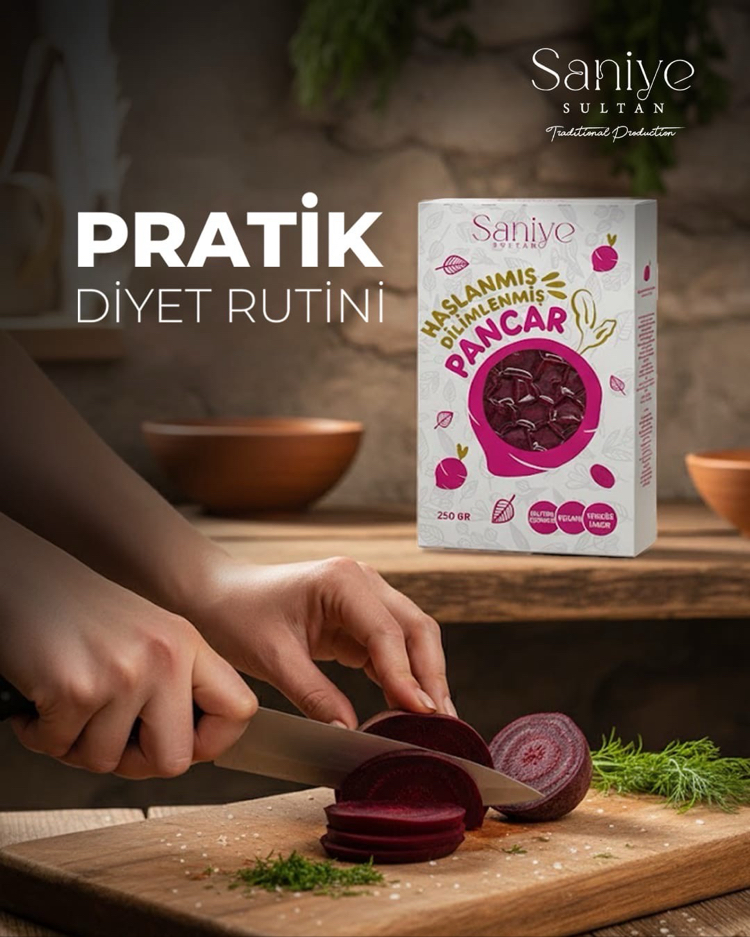 Kullanıma hazır, haşlanmış ve dilimlenmiş pancar – vakumlu paket 250 gr