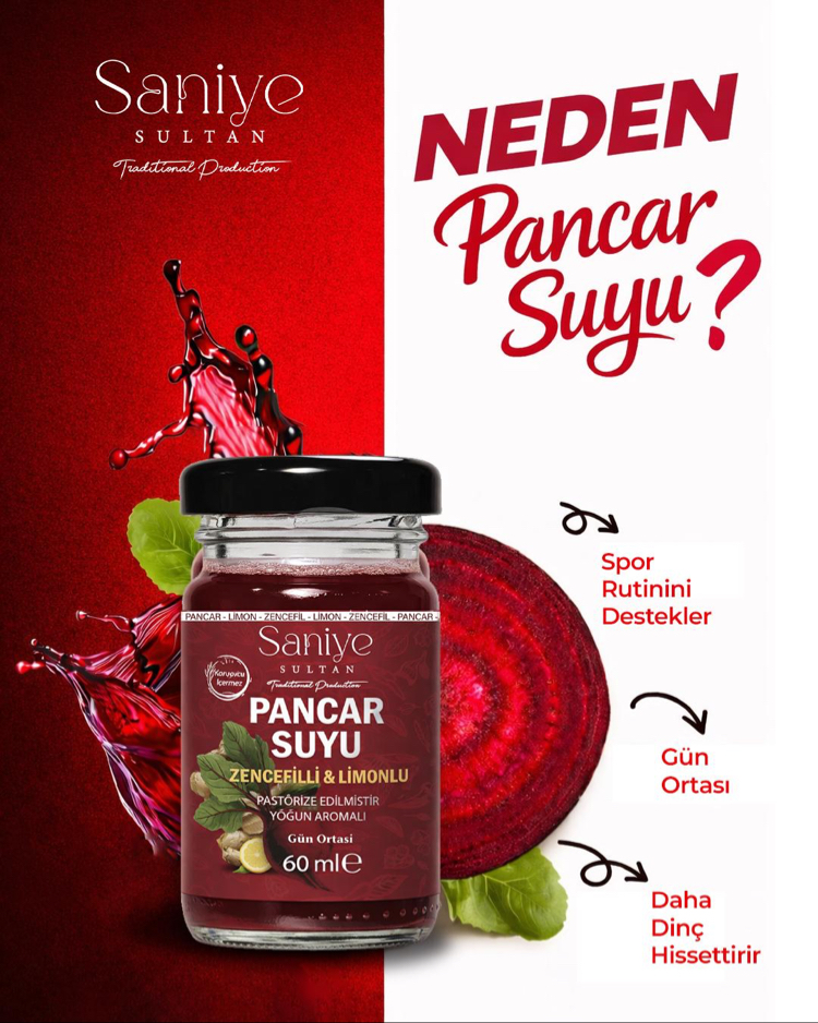 Pancar Suyu 14 lü Paket (zencefil ve limonlu) Shot | 60 ml × 14 Günlük Kür