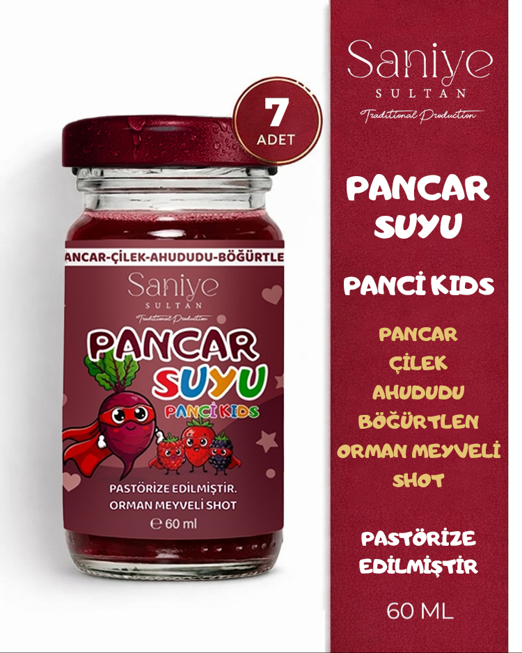 Pancar Suyu Panci Kids (Çocuklar İçin) 7 li Paket Orman Meyveli Shot | 60 ml × 7