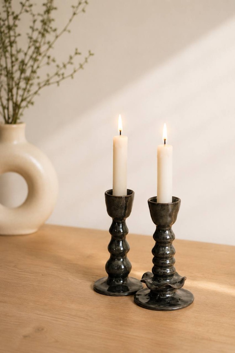 Noir Candle Holder Set