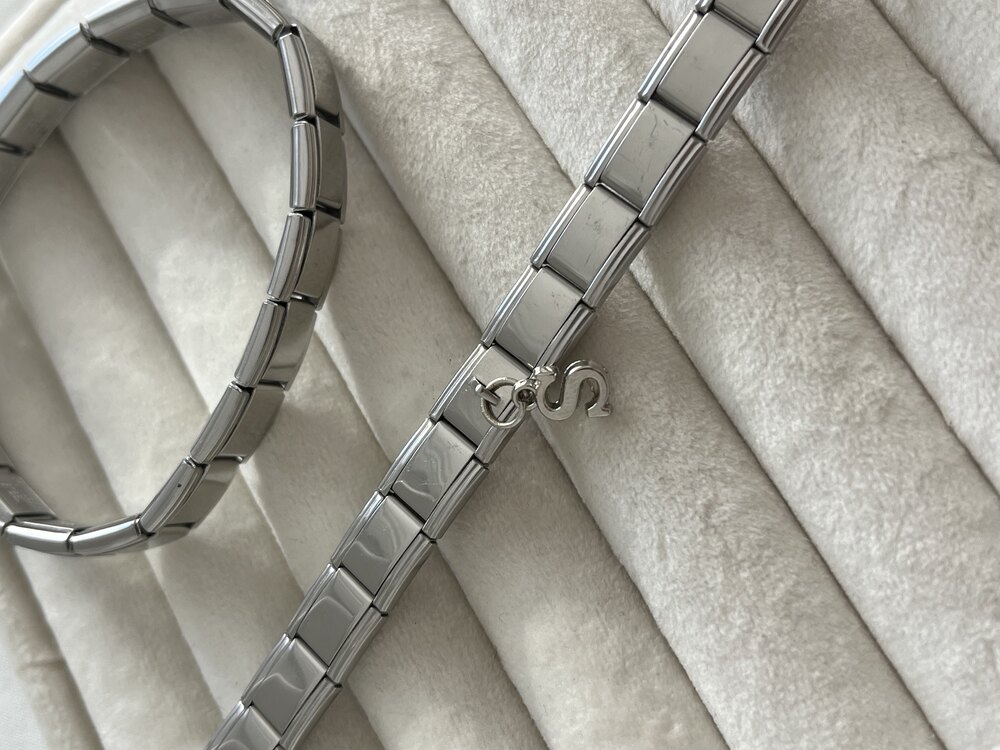 Silver S Harfli İtalyan Charm Bileklik