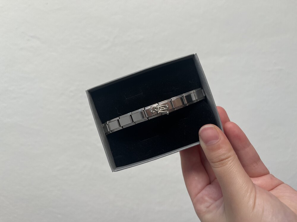 Silver M Harfli İtalyan Charm Bileklik 