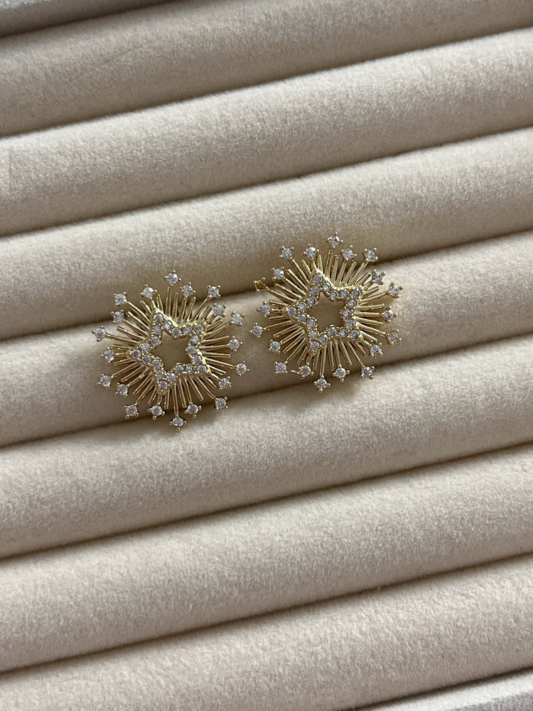 Gold Yıldız Küpe