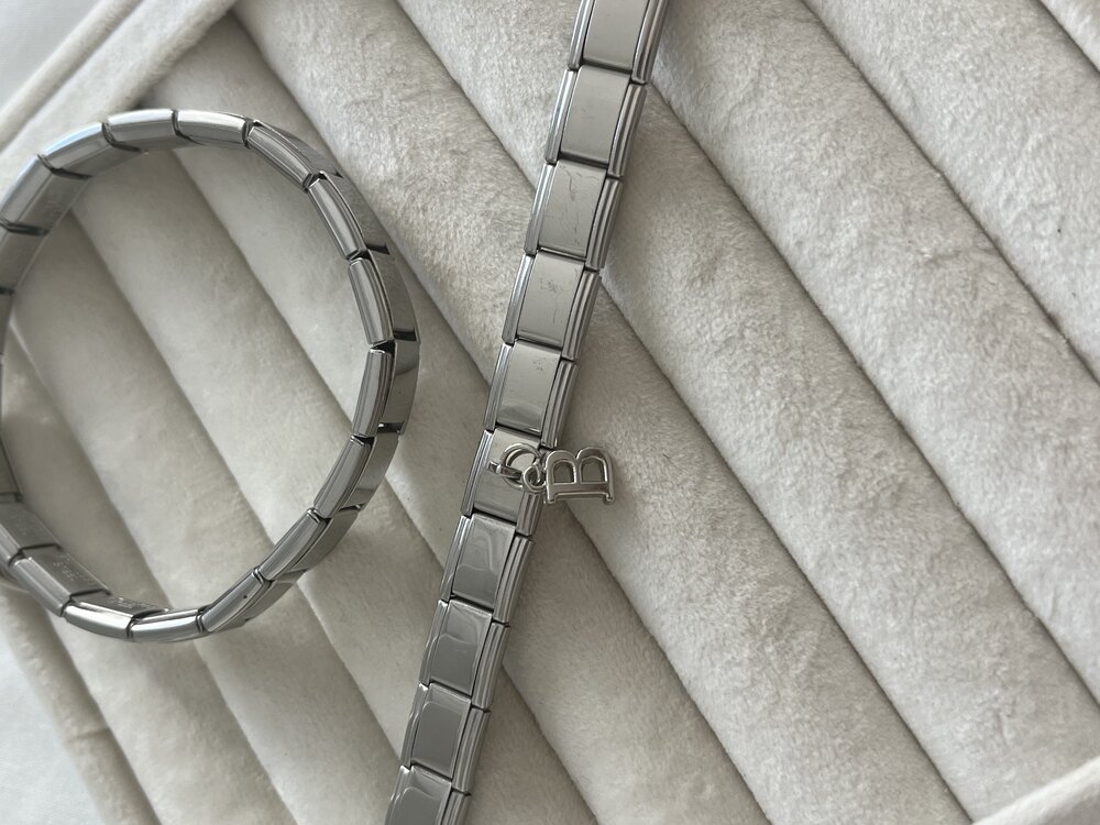 Silver B Harfli İtalyan Charm Bileklik 
