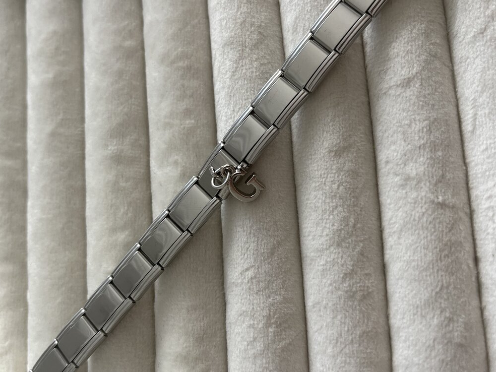 Silver G Harfli İtalyan Charm Bileklik