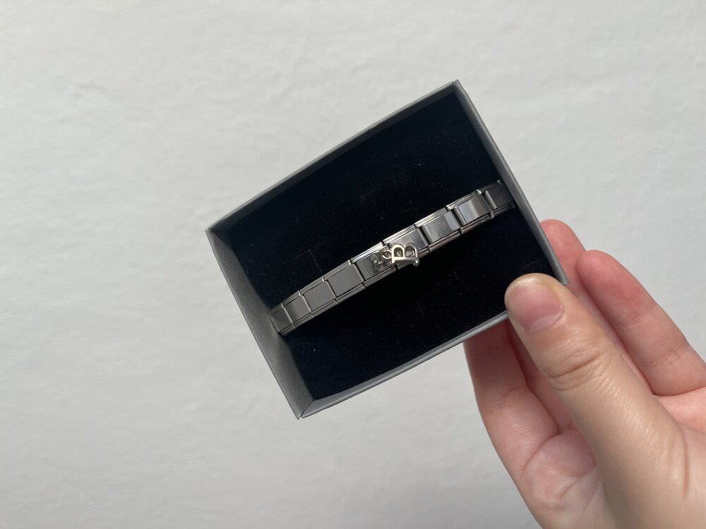 Silver B Harfli İtalyan Charm Bileklik 