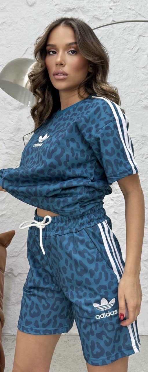 Leopar şortlu takım 