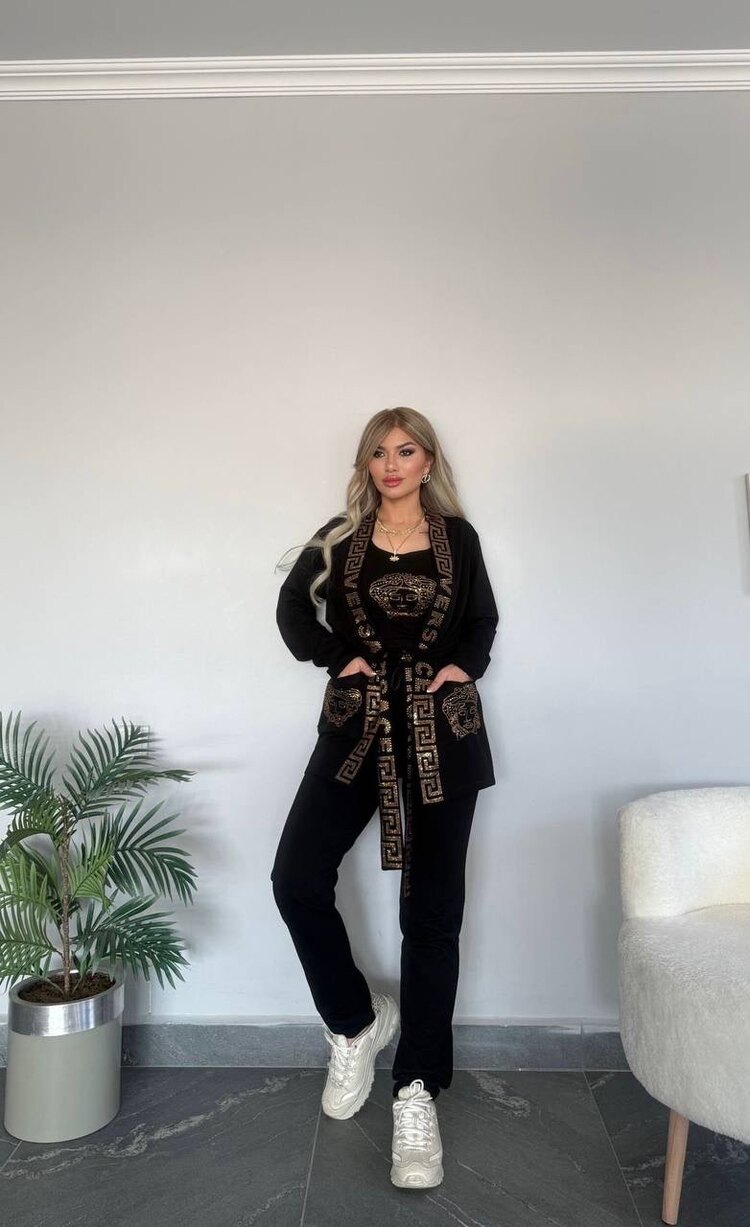 Versace siyah taşlı