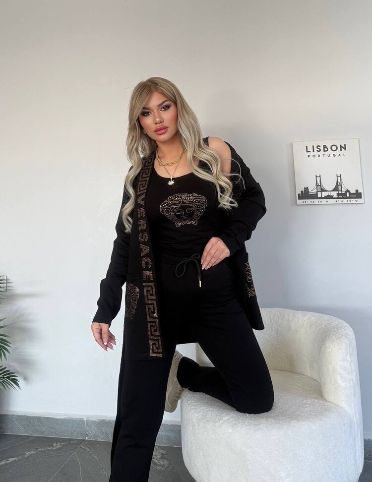 Versace siyah taşlı