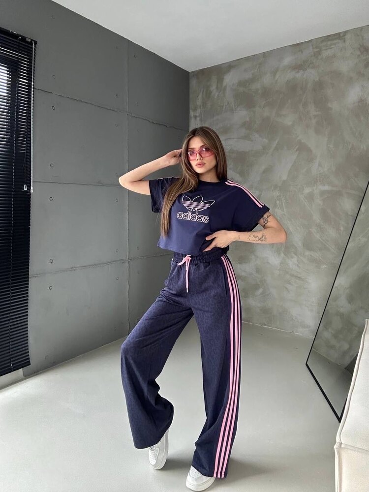 Adidas leopar lacivert takım