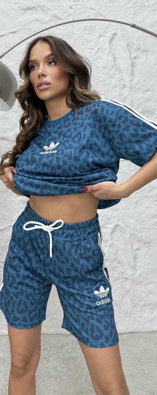 Leopar şortlu takım 