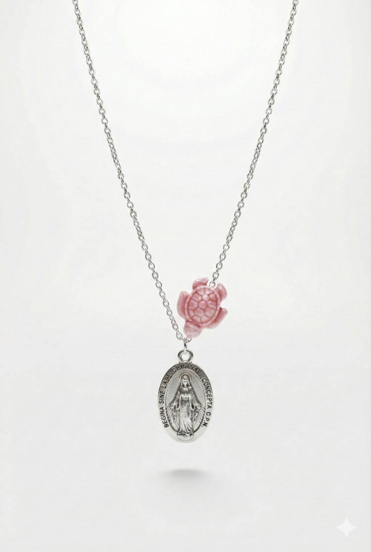 Kaplumbağa Charm Madalyon Kolye