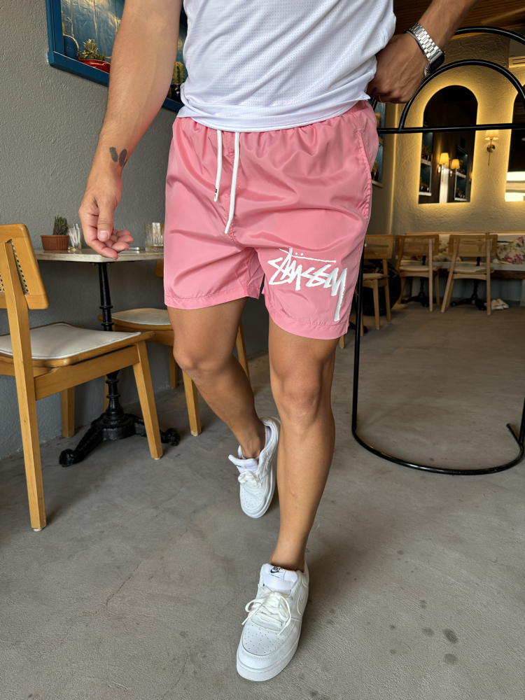 Nike x Stussy Erkek Deniz Şortu Pembe 
