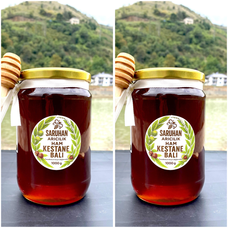 2 Adet Ham Kestane Balı 1000g+1000g