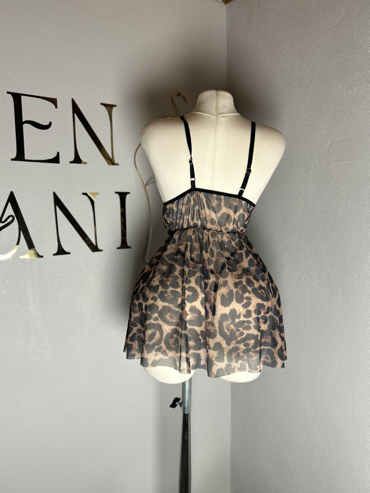 3667 – Leopar Desenli Elbise 