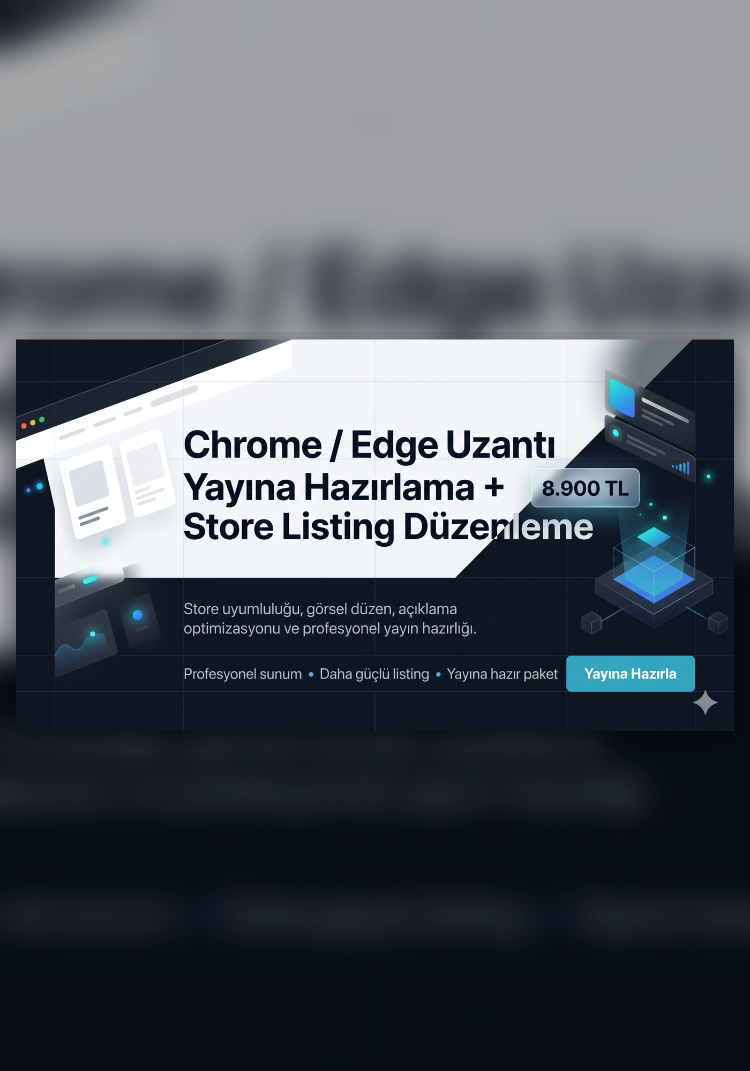 Chrome / Edge Uzantı Yayına Hazırlama