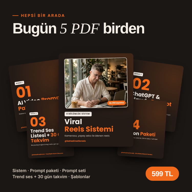 Viral Reels Sistemi + 4 Bonus (Dijital PDF)