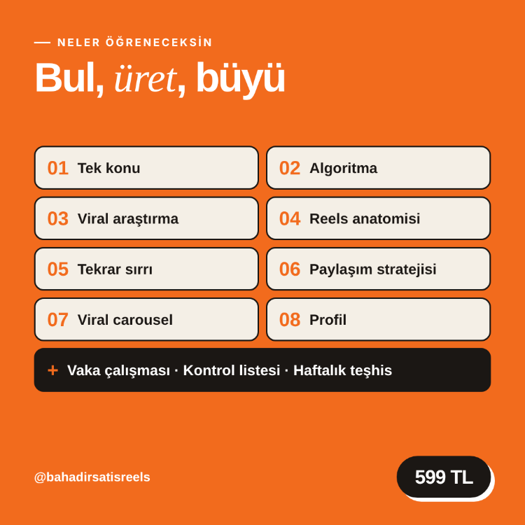 Viral Reels Sistemi + 4 Bonus (Dijital PDF)