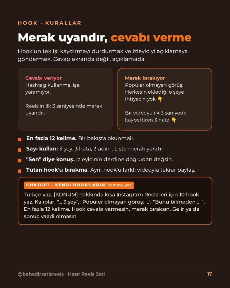 Kendini Çekmeden Reels: Hazır Reels Seti (24 Sahne, 12 Video, 10 Story)