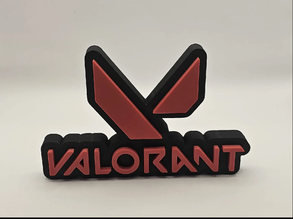 Valorant Logo Figür Kırmızı Siyah