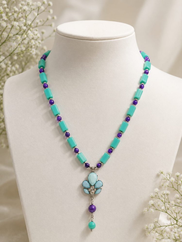 Saudade Azure Blossom Kolye 