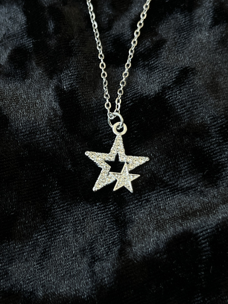 Silver Çelik Stargirl Yıldız Taşlı Kolye
